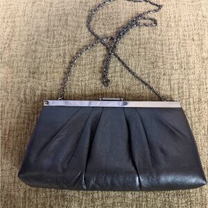 Jessica McClintock Black Clutch with Silver Chain
